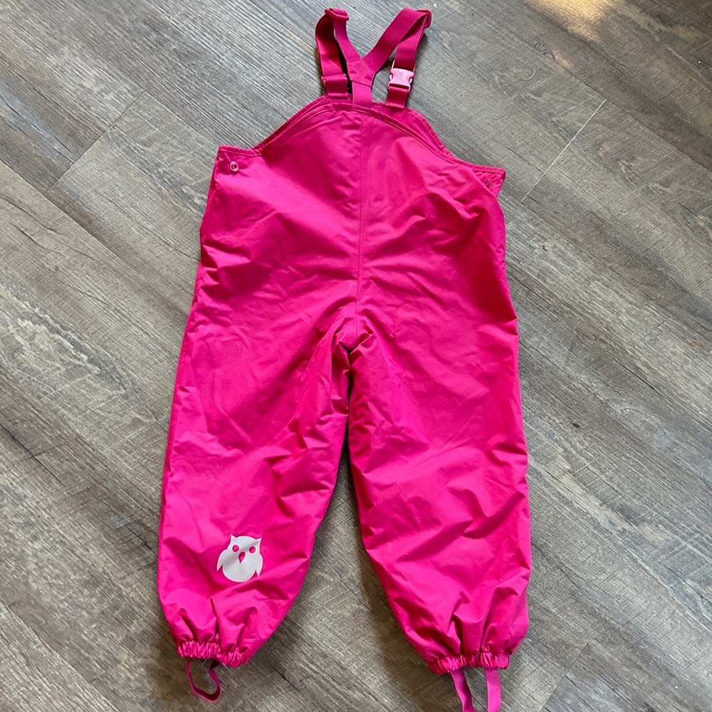 Insulated rain or snow pants girls, magenta pink 3-4 years, outdoor pants